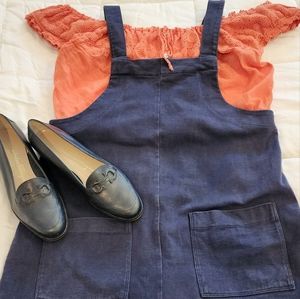 Madewell Navy Overalls Capri Wide Leg women's Size Medium
